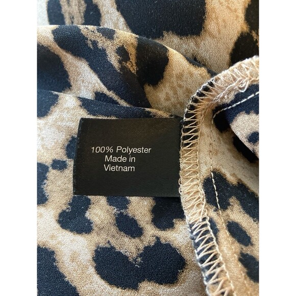 Lane‎ Bryant Leopard Print Blouse Sz 28 Button Front High Low Hem Long Sleeve - Picture 12 of 12